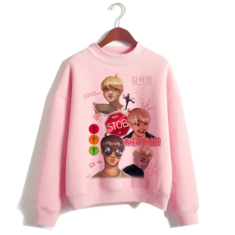 WY-Pink-309-28 Bangtan толстовка для мальчиков Женская Корейская Harajuku JIN SUGA J HOPE JIMIN V JUNGKOOK Толстовка k Pop капюшон Kpop одежда новая Толстовка - Цвет: WY-Pink-309-28