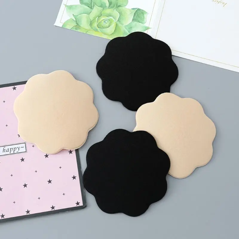 Women Invisible Silicone Pasties Round Flower Shape Nipple Cover Reusable Adhesive Swimsuit Breast Pad Waterproof Bra Accessory