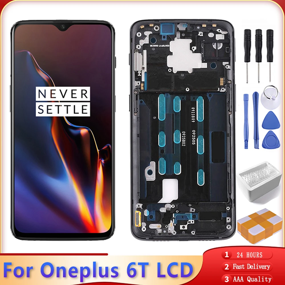 6 41 &quotОригинальный ЖК-дисплей 6T для OnePlus сенсорный экран AMOLED дигитайзер в сборе