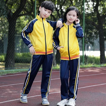 

WWKK 2020 New Arrival Boys Clothing Sets Spring High Quality Children's Color Sports Suit Teenage Girl School Uniforms 110-165