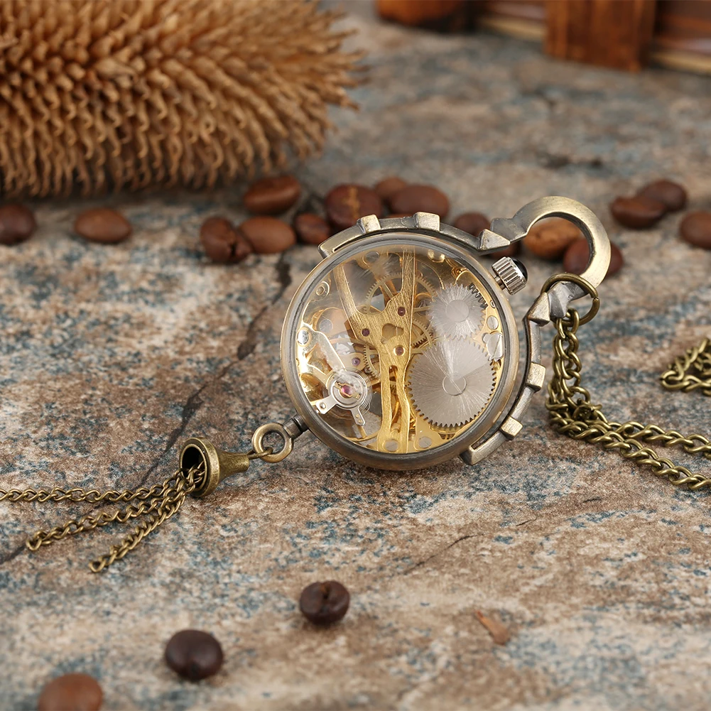 Часы наручные кварцевые со стеклянным карманным циферблатом Модные ажурные