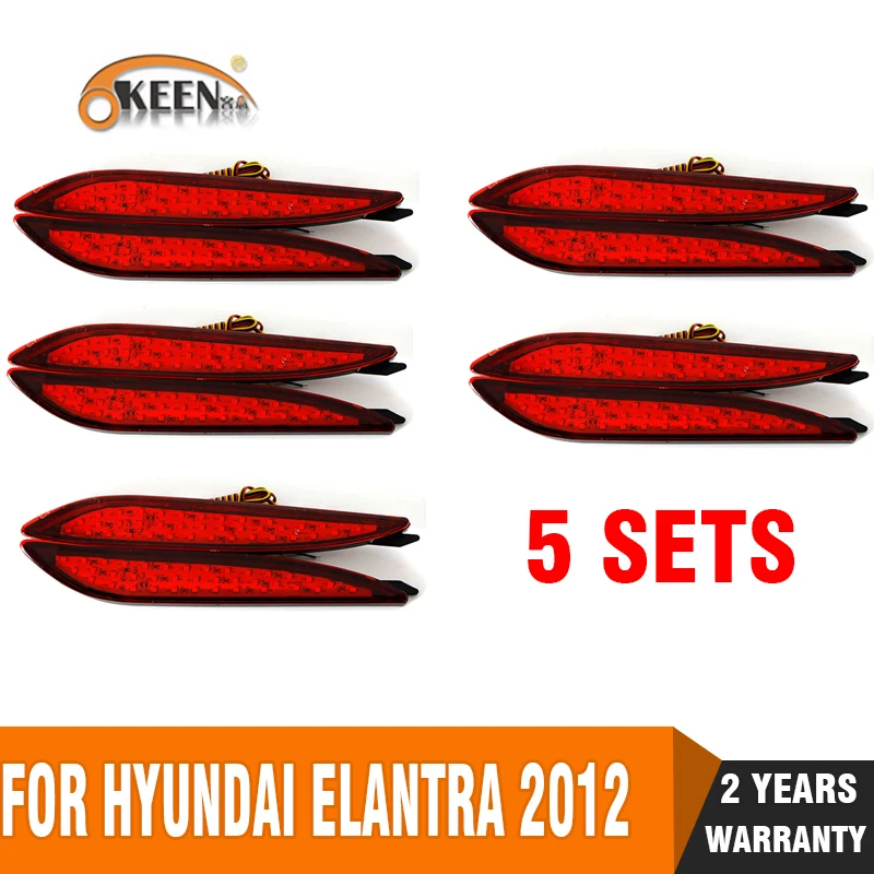 

5 Sets For Hyundai Elantra 2012 LED Rear Bumper Reflector Fog Lamp Bumper Light Auto Brake Driving Warning Tail Light