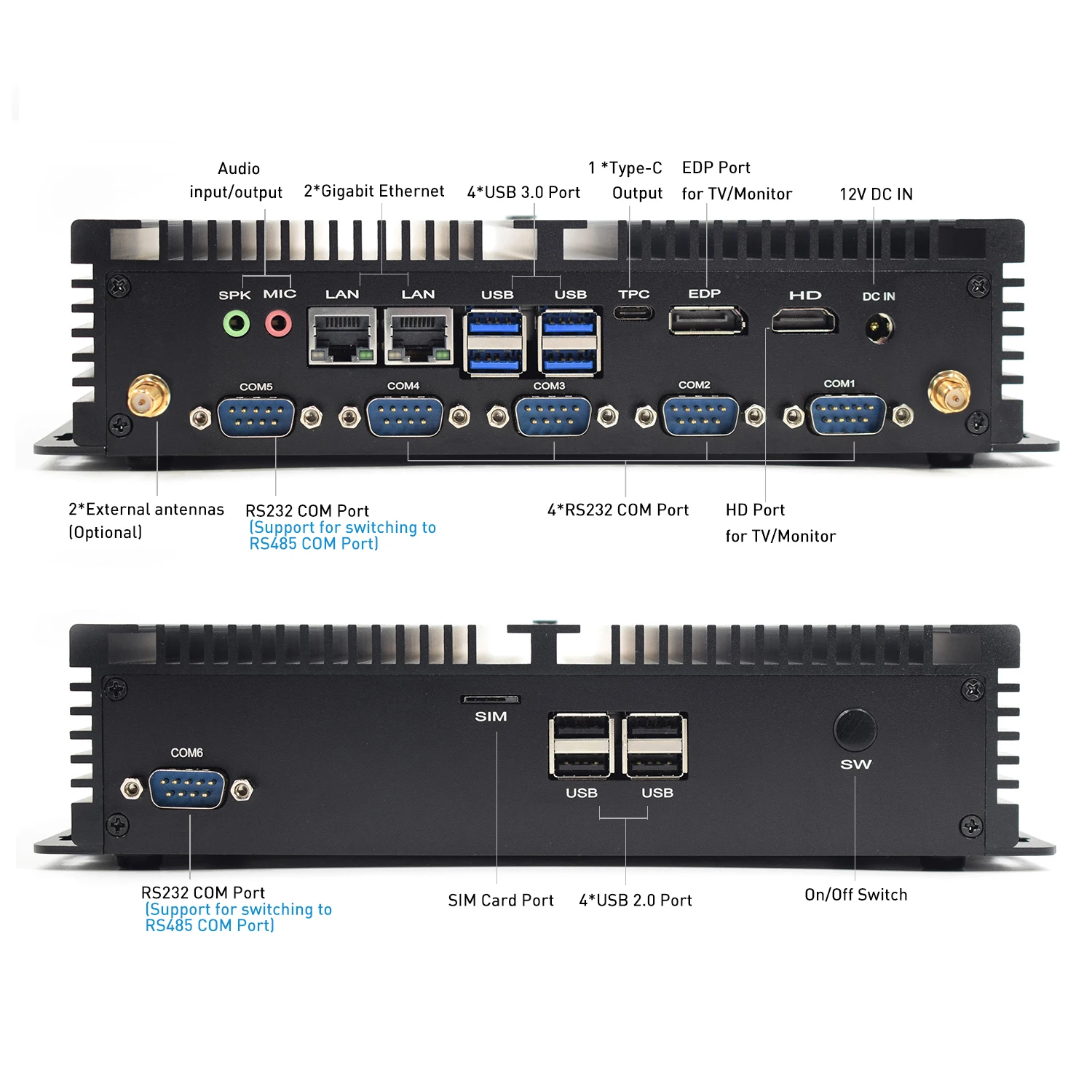 Mini pc gamer desktop pc computer gaming box intel core i5 8265u i3 8145u dual DDR4 HD EDP support 3 display SIM Port pc type-c