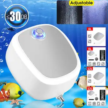 

Adjustable Aquarium Air Pump Silent Fish Tank Oxygen Pump Ultra Low Noise Mini Air Compressor With/Without Air Stone Hose