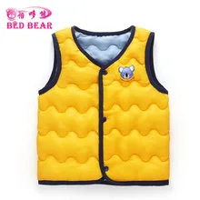Осень и Новинка зимы Стиль жилет для детей волна-куртка с хлопковой подкладкой, двухсторонняя одежда для худых детей-детское пуховое перо хлопковый жилет