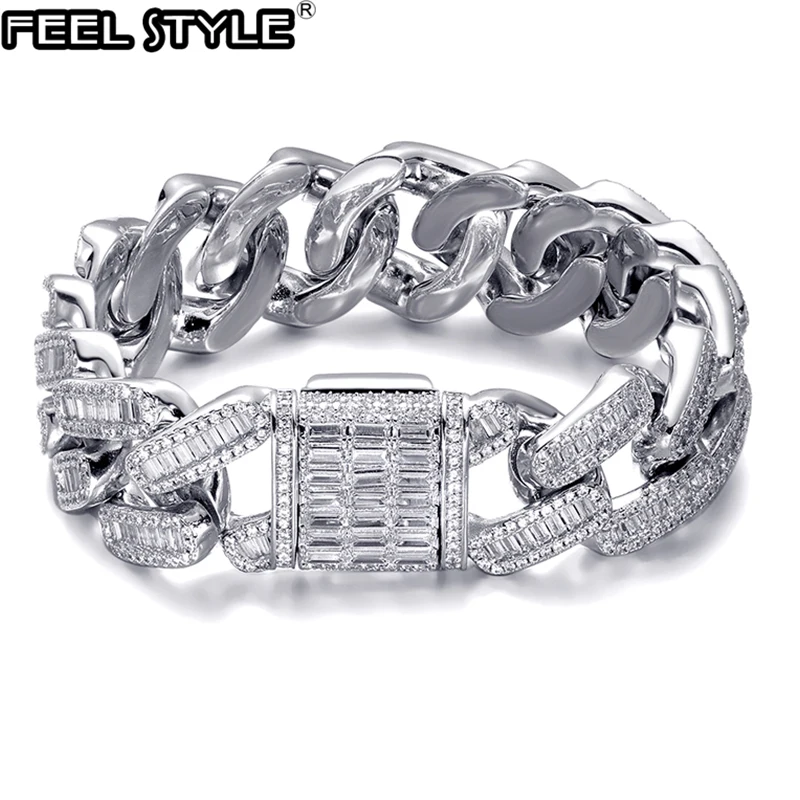 Хип-хоп 19 мм багет коробка Пряжка кубинская тяжелая медь зубец Установка AAA +