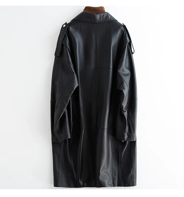 Jaqueta de Couro para Mulheres Cabolsa de Couro do Falso Oversized Preto Longo Primavera Manga Longa Queda Ombro Zíper Tamanho Grande Solto 9 plus size solto casaco de couro do falso