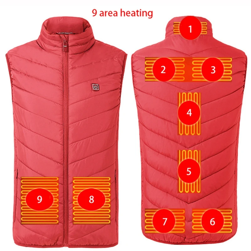 Women Heating vest Autumn and winter Cotton Vest USB Infrared Electric Heating Vest Women Flexible Thermal Winter Warm Jacket black down jacket