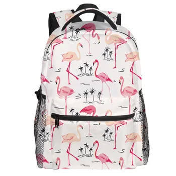 

Pink Flamingo Tropical Plant Backpack College Students Wear Resistance Laptop Backpack Book Bag Casual Sports Bags School Bag