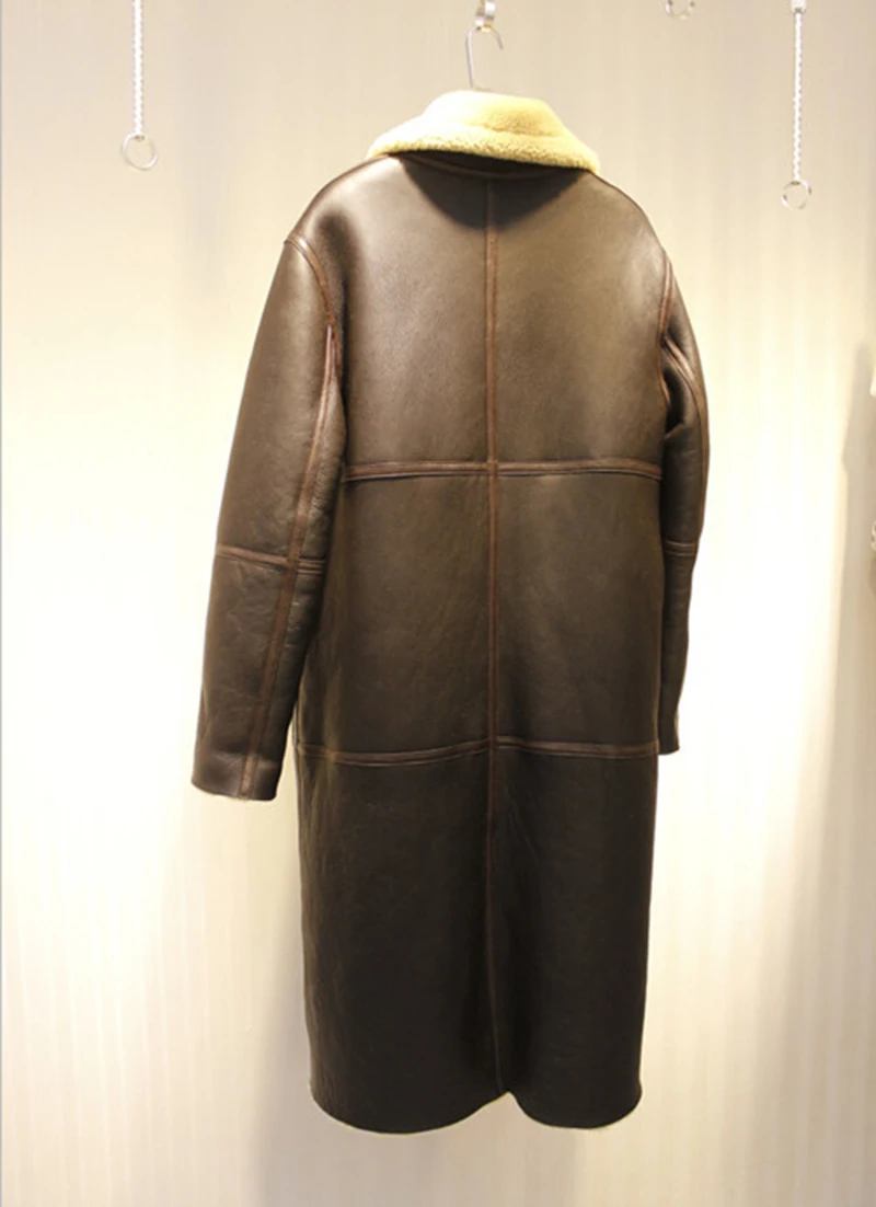Женская модная зимняя куртка в байкерском стиле с подкладкой из овечьего меха в стиле ретро x