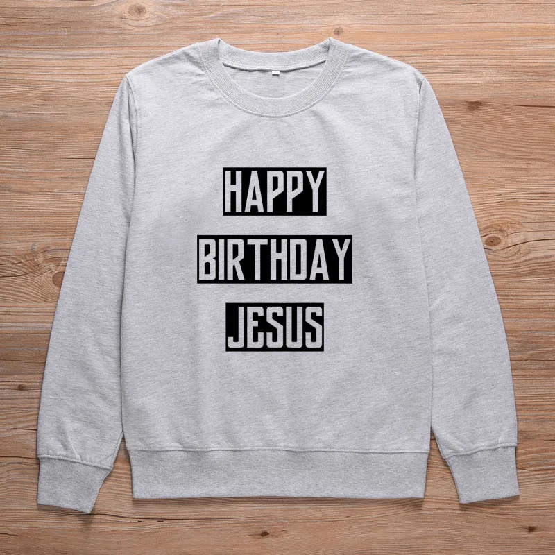 ONSEME/толстовка с круглым вырезом и надписью «Happy Birthday Jesus», Женский христианский джемпер, пуловер, свитшоты, женский спортивный костюм, S-128