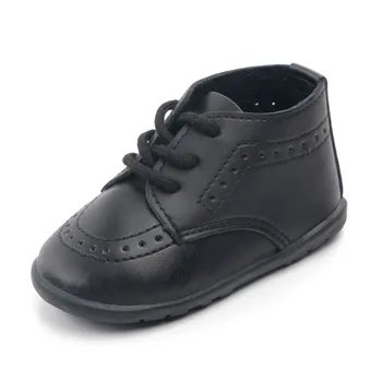 

Baby Boys First Walkers Toddler Booties Newborn PU Lace up Sneakers Soft Sole Prewalker Moccasins 3-18M
