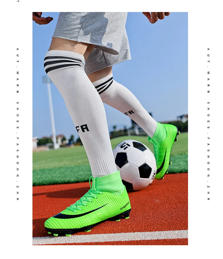Men Football Shoes Soccer Cleats Boots Long Spikes TF Spikes Sneakers Soft Indoor Turf Futsal Soccer Shoes Men Zapatos De Futbol