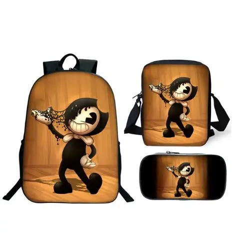 as picture Новое поступление, школьный рюкзак Bendy And The Ink Machine, студенческий рюкзак для подростков, мальчиков и девочек, детский рюкзак Bendy and Boris - Цвет: as picture