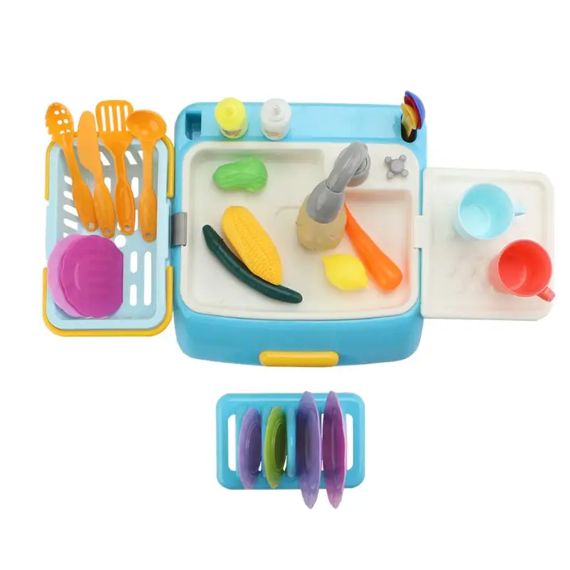 Дети моделирование пластиковая электрическая раковина для посудомоечной машины ролевые игры кухонные игрушки Дети Раннее Образование Подарки на день рождения Q6PD