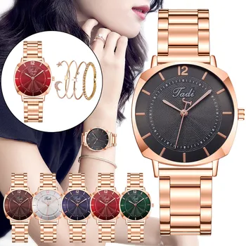 

Women's Bracelet Watches Casual Quartz Stainless Steel Strap Bracelet Watch Set Luxury Woman Watch Wristwatch ladies wrist watch