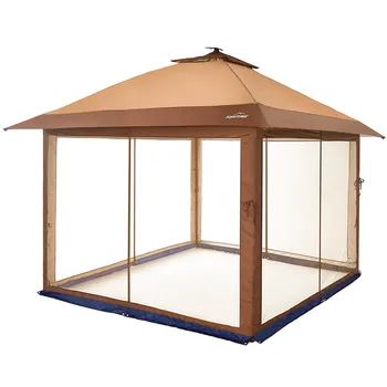 

150D Polyester Pop Up Gazebo Height Adjustable Water And Uv-resistant Tent With 4 Wind-proof Poles 4 Led Lights Camping Canopy