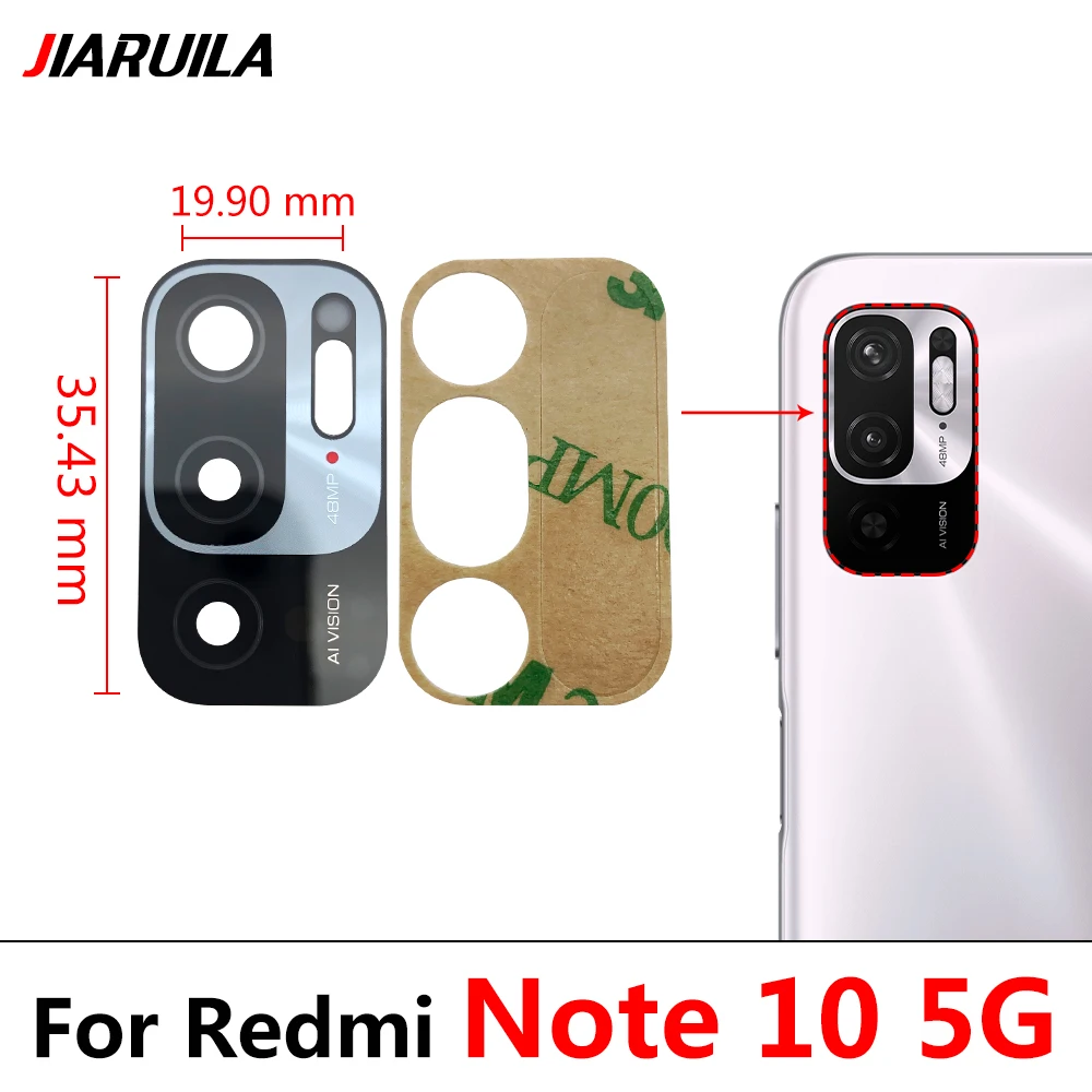 2Pcs New For Xiaomi Mi Note 10 11 Lite 10T Pro Ultra / Redmi Note 9T 10 5G 10s Pro Rear Camera Glass Lens with Adhesive Sticker 