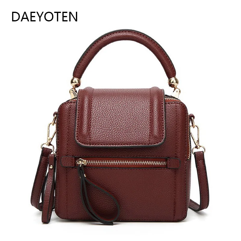 

DAEYOTEN New Litchi Pattern Leather Women Handbag Moto & Biker Style Shoulder Bag Vintage Casual Tote Ladies Hand Bags ZM0358