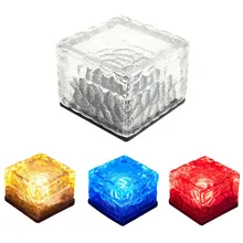 Солнечный ледяной куб, 2шт, 1LED светильник, кристалл, кирпич, камень, лампа, сад, двор, путь, патио, бассейн, Рождественский, ледяной, рок, куб, светильник s