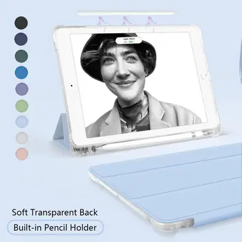 

For iPad Pro 12.9 4th Pro 11 2nd 2020 Transparent Back Cover for iPad 9.7 5/6th Pro 10.2 7th 2019 Pro 10.5 2017 Smart Funda Capa