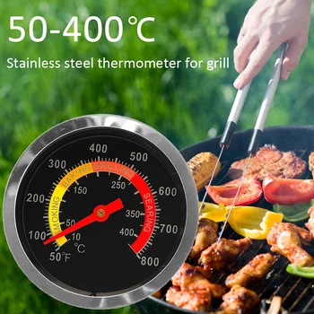 

50-400℃ Stainless Steel Barbecue BBQ Smoker Grill Thermometer Temperature Gauge Oven Thermometer Household Merchandises