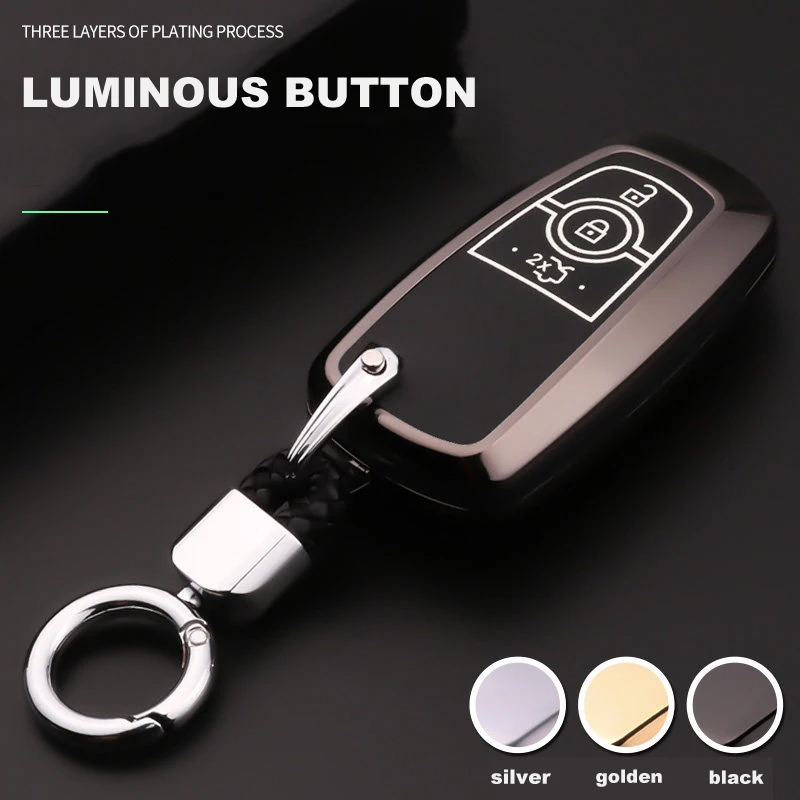 Zinc alloy+Luminous Car Remote Key Case Cover For Ford Mustang Mondeo Fusion MKC MKX MKZ Lincoln Edga Expedition