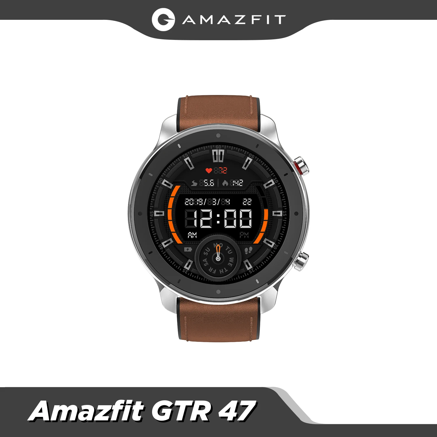 US $139.99 Global Version Amazfit GTR 47mm Smart Watch 5ATM Waterproof Smartwatch 24Days Battery GPS Music Control Leather Silicon Strap