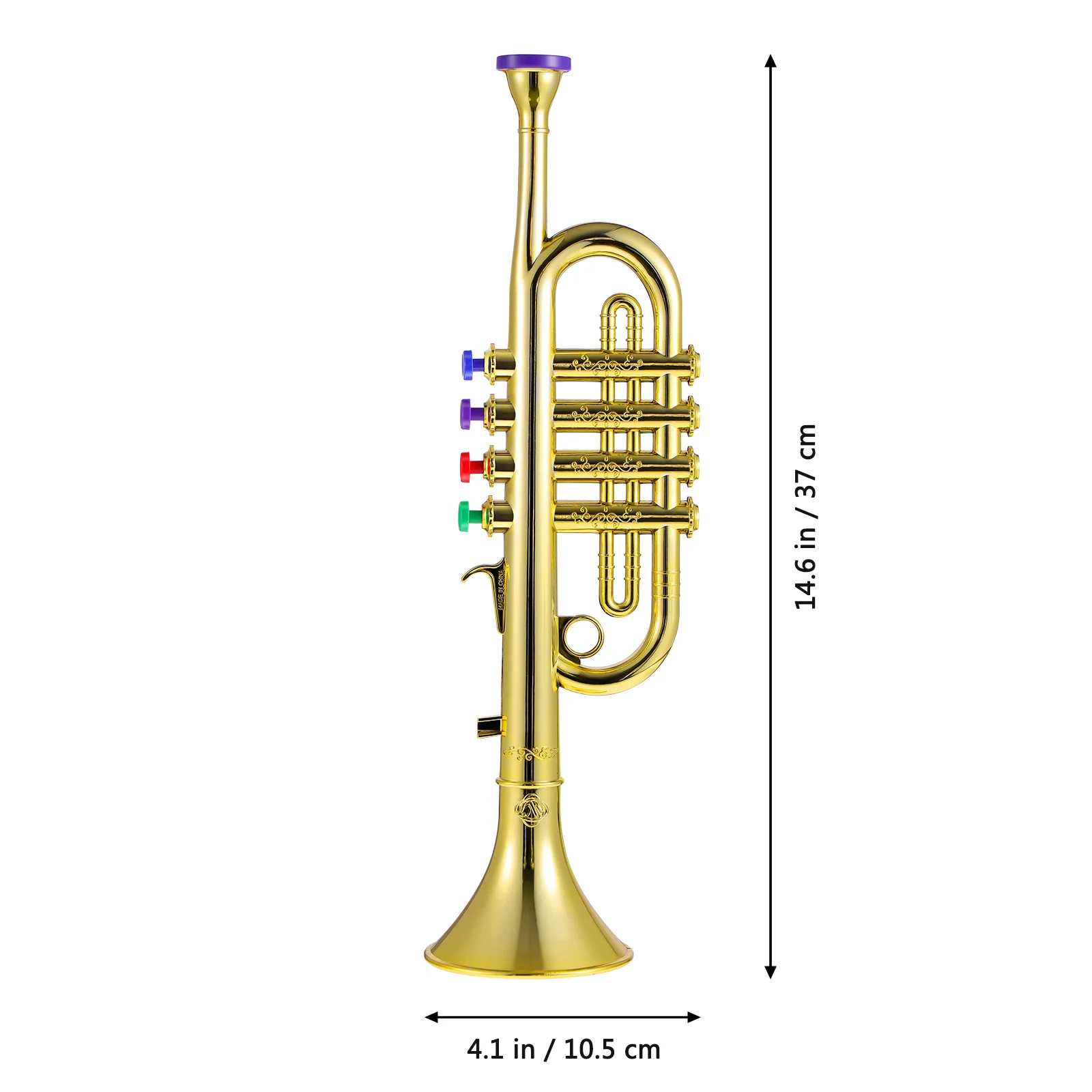 MILISTEN Plastic Trumpet Horn Toy Trumpet Horn Plastic Brass Instruments for Beginners Sports Party Supplies New Years Eve Noisemaker 