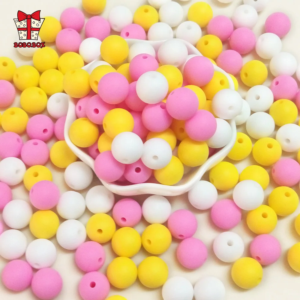 Jewelry Teething Necklace Baby Teethers Silicone Beads BOBO.BOX 50pcs/Lot Mom Eco-Friendly