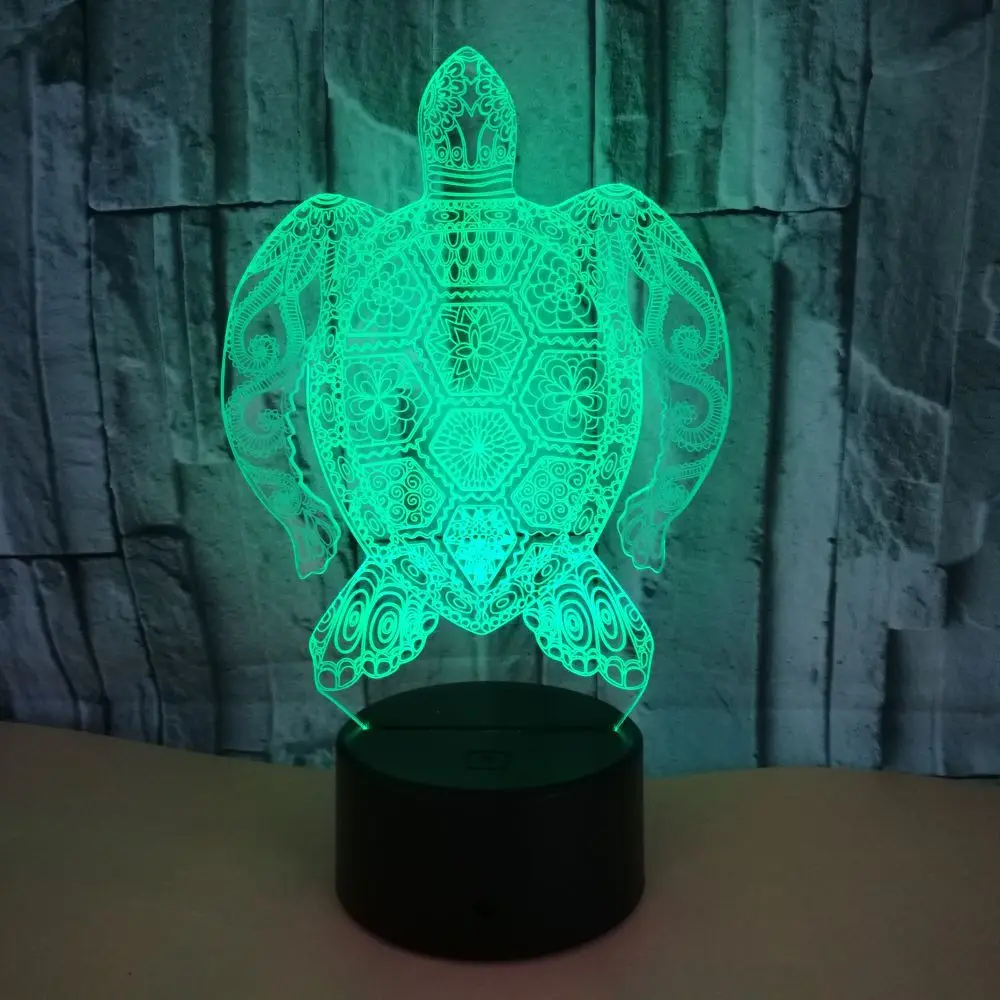 3D Led моделирование ночник Usb Настроение Милая черепаха сенсорная кнопка атмосферная настольная лампа детская спальня сон декоративное освещение для дома подарок