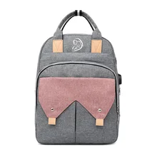 Bolsa de pañales para mamás, bolso de viaje para el cuidado del bebé, interfaz USB, conector para auriculares, gran capacidad, mochila portátil, 42x31x19CM