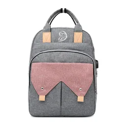 Sac à couches pour maman 42x31x19CM, sac à dos Portable de voyage pour soins de bébé, Interface USB, prise casque, grande capacité 