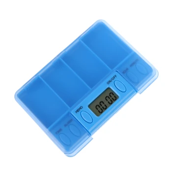 

Multi-Alarm 8 Times Timer 4 Grids Medicine Box Reminder Storage Pills Case 50JF