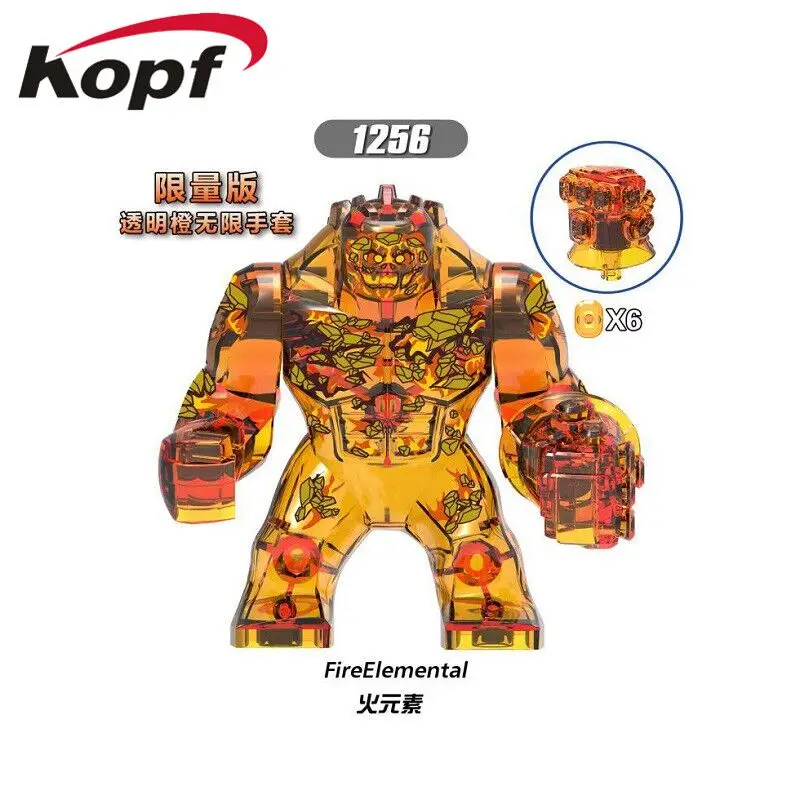 

XH 1256 Super Heroe Building Blocks Big Figures Fire Elemental Water Element Earth Elemental Wind Element For Kids Gift Toys