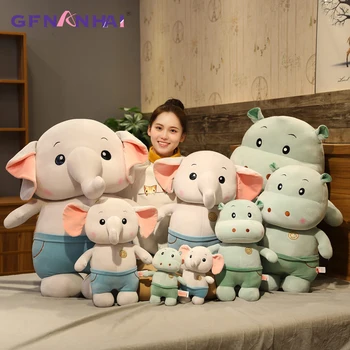 

1pc 25CM Cute Smile Elephant & Hippo Plush Toys kawaii Soft Stuffed Dolls for Children Baby Girls Home Decor Birthday Gifts