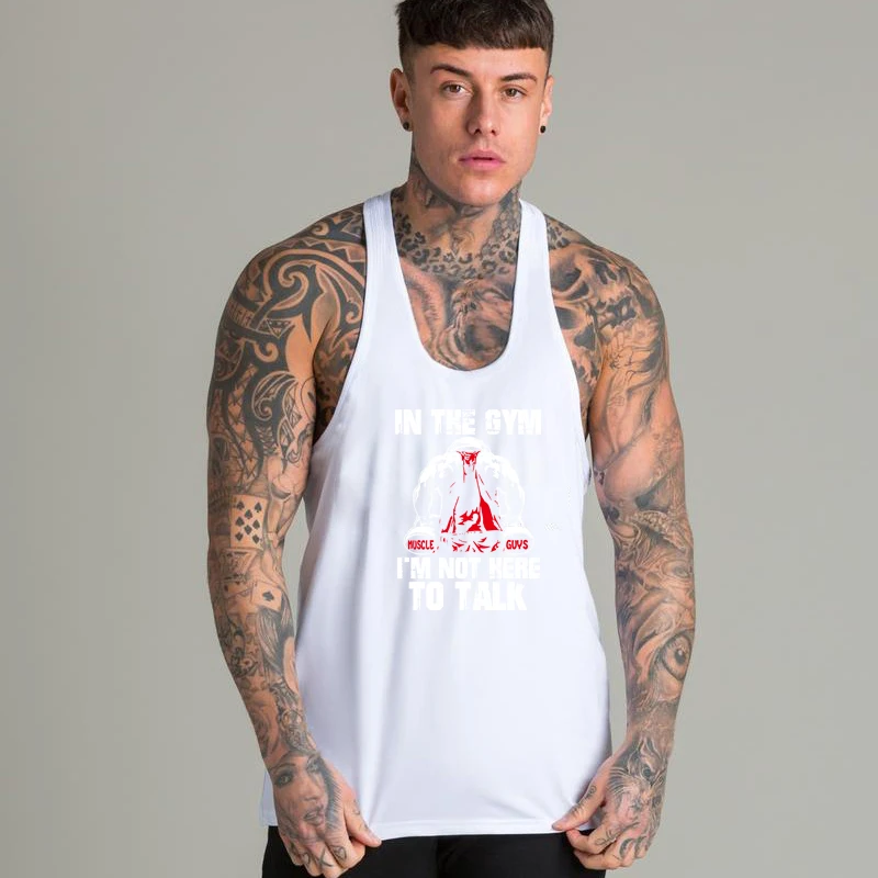 

Mens Summer Tank Tops Cotton Tees Running Shirt Bodybuilding Fitness Vest Mens Sleeveless Shirt Printed Shirt B11-55