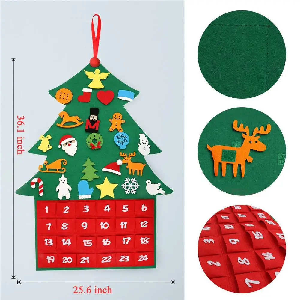 Christmas Diy Felt Advent Calendar Hanging Ornament Decoration Date 1 24 Countdown To Christmas Decoration New Year Supplies Advent Calendars Aliexpress