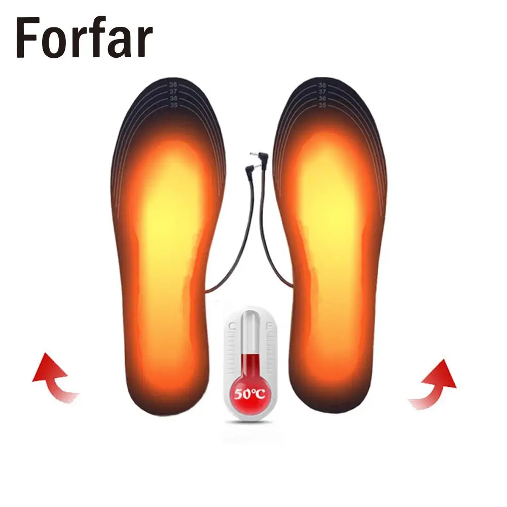 Можно отрезать 1 пару USB стельки с подогревом для ног, согревающие стельки для ног, теплые носки для ног, Зимние Стельки для спорта на открытом воздухе, Теплые Зимние Стельки