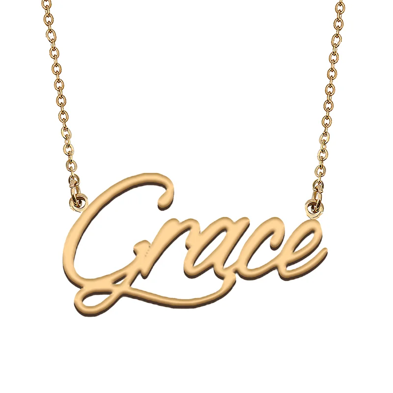 Grace Custom Name Necklace Customized Pendant Choker Personalized Jewelry Gift for Women Girls Friend Christmas Present