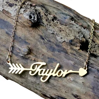 

Handmade Custom Fashion Simple And Personalized One-strike Heart Name Necklace Holiday Gift