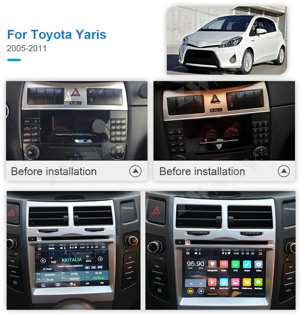 Carplay For Toyota Yaris 2005 2006 2007 2008 2009 2010 2011 Android Player GPS Navi Audio Auto Stereo Radio Recorder Head Unit