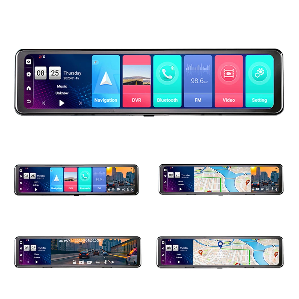 12 ''автомобиля Зеркало заднего вида авто Регистраторы 4G Android 8 1 зеркало