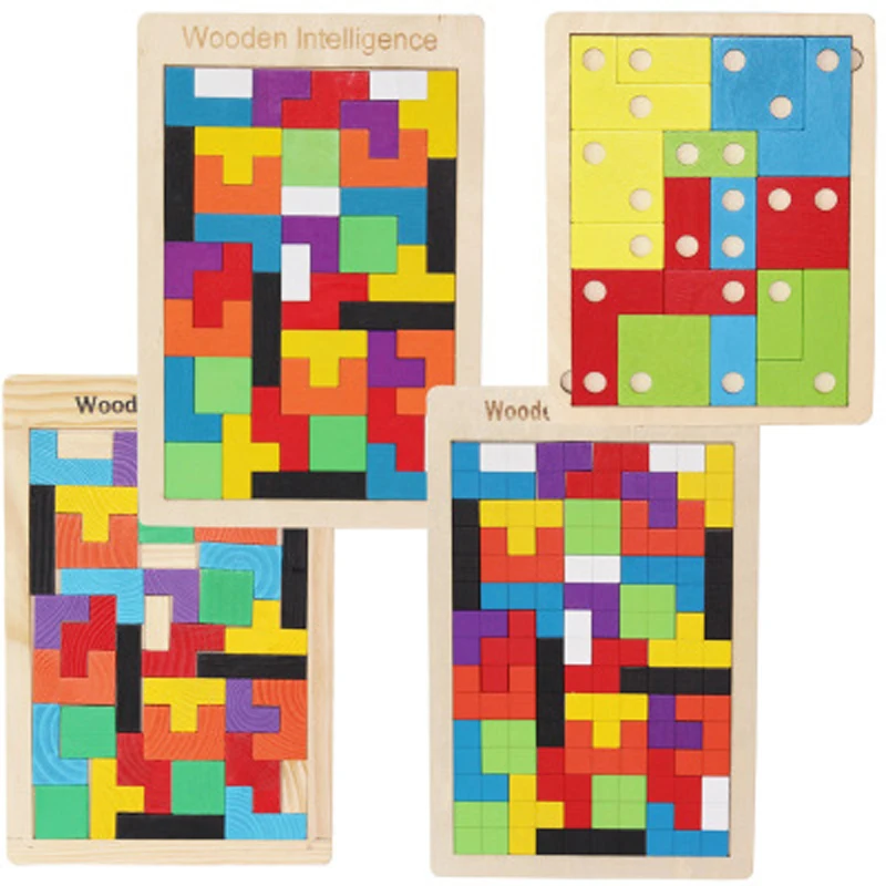 

Wooden Tetris Puzzle Parent-child interactive children's Educational Development Toy
