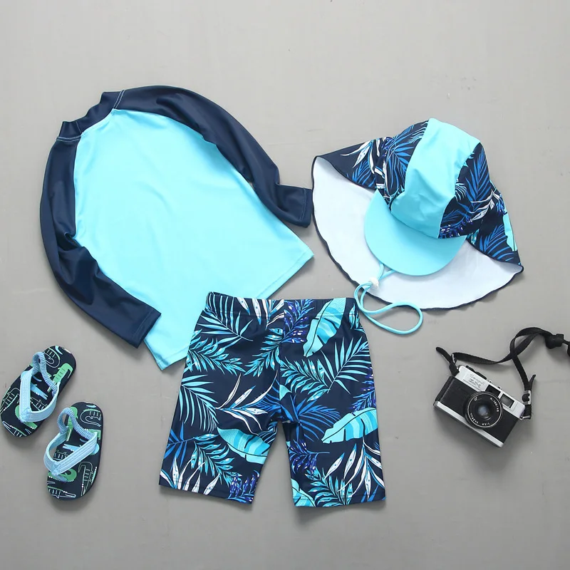 Children's Swimsuit Boys Dinosaur Long-sleeved Sunscreen Quick-drying Bathing Suit Kid Swimming Suit Toddler Baby Swimwear children swimsuits