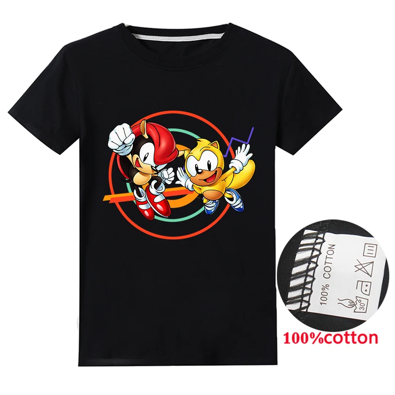 

2020 Sonic The Hedgehog T Shirt Cartoon Pattern Kids Clothes Girls 8 To 12 Cotton Short Sleeve Baby Boys Shirts Clothing