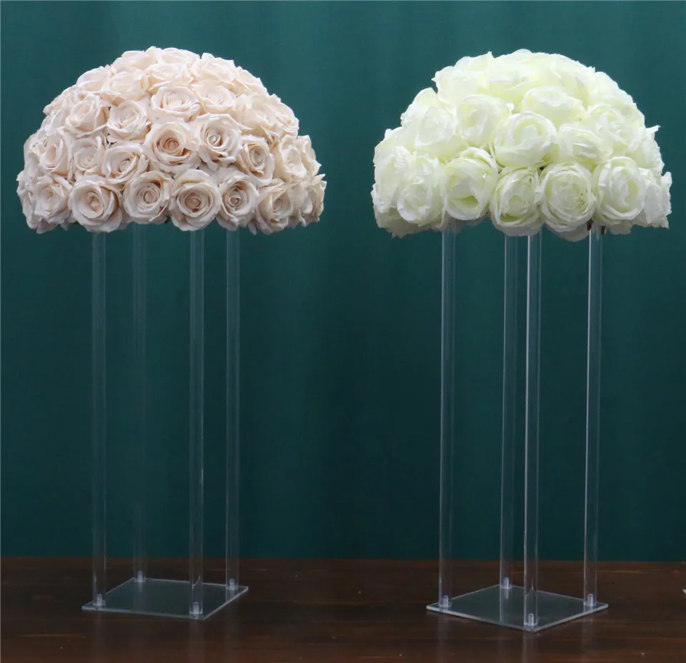 High-grade acrylic crystal wedding road leading Table flower stand Artificial flower Ball decoration Candlestick 60cm/80cm/100cm