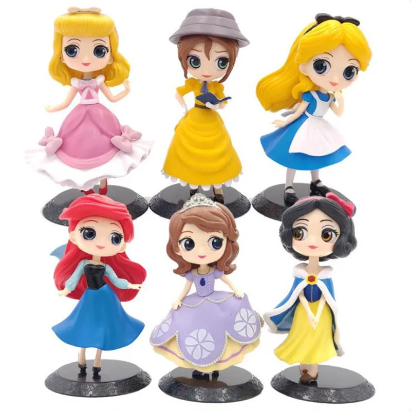 

Disney HOT 25 Style Princess Action Figures Toy Rapunzel Snow Cinderella White Snow Fairy Rapunzel Doll Decoration Children Gift