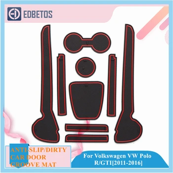 

Polo R GTI 2011 2012 2013 2014 2015 2016 Rubber Mat Non-slip Interior Cup Pad For Volkswagen V W Polo R GTI Car Door Groove Mat