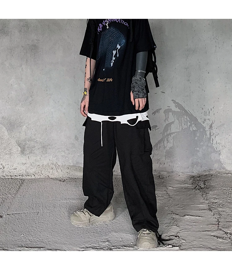 

Свободные прямые брюки цвета хаки с широкими штанинами в японском стиле ins, Брендовые повседневные Комбинезоны в стиле ретро с множеством карманов для мужчин и женщин